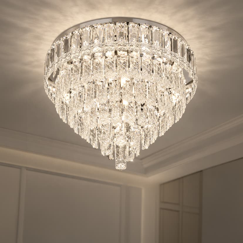 Crystal Ceiling Light Silver