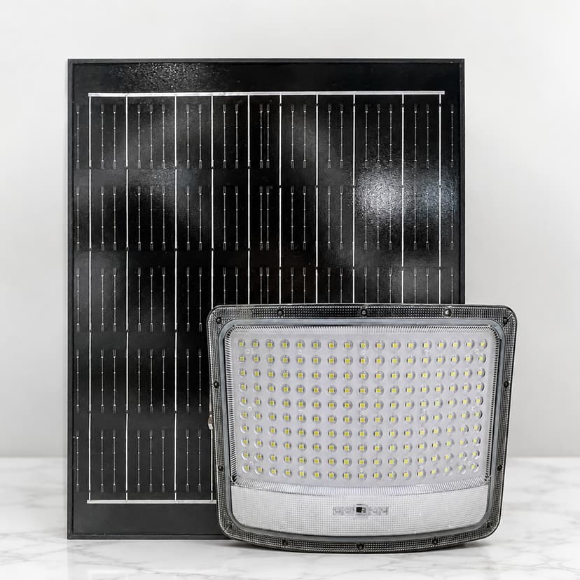 Rechargeable LED Solar Flood Light Cool White 6500K 300W