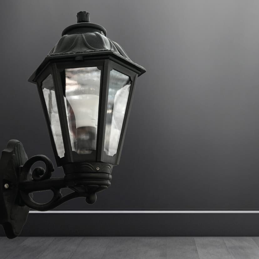 Black Modern Garden Wall Light 270x220mm