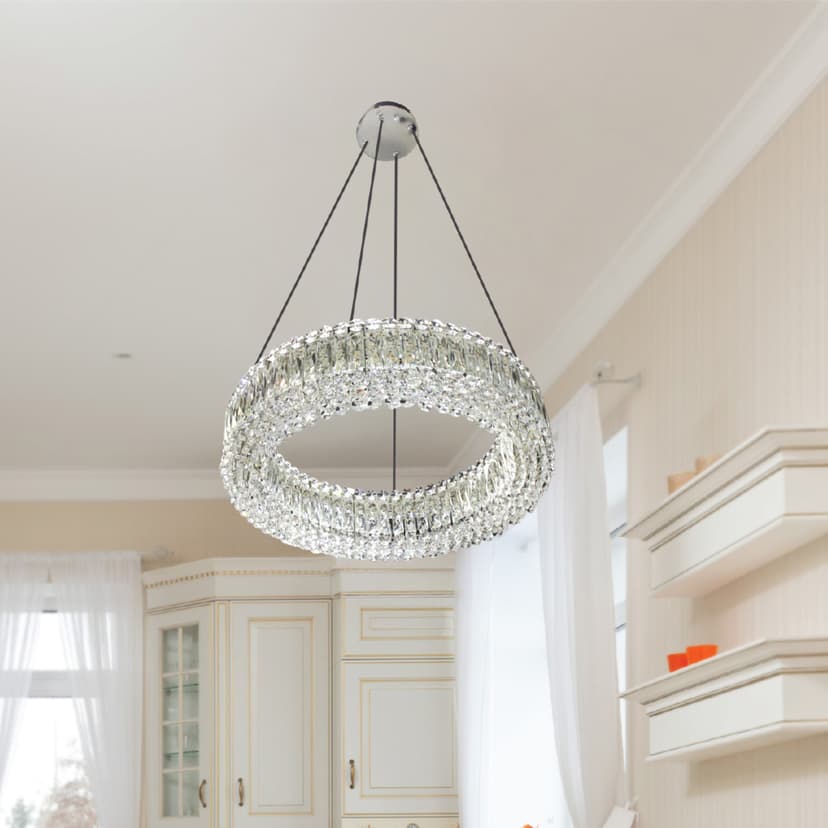 Crystal Hanging Light Silver