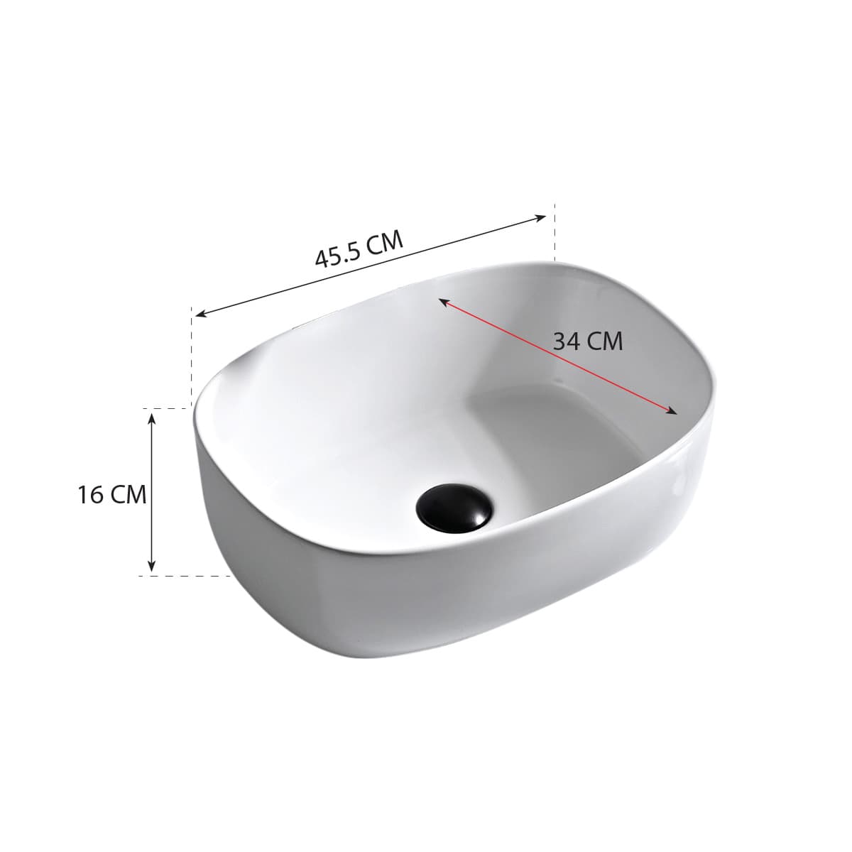 White Counter Basin