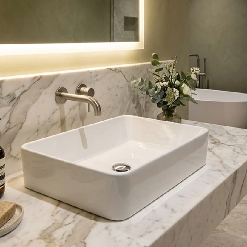 White Counter Basin