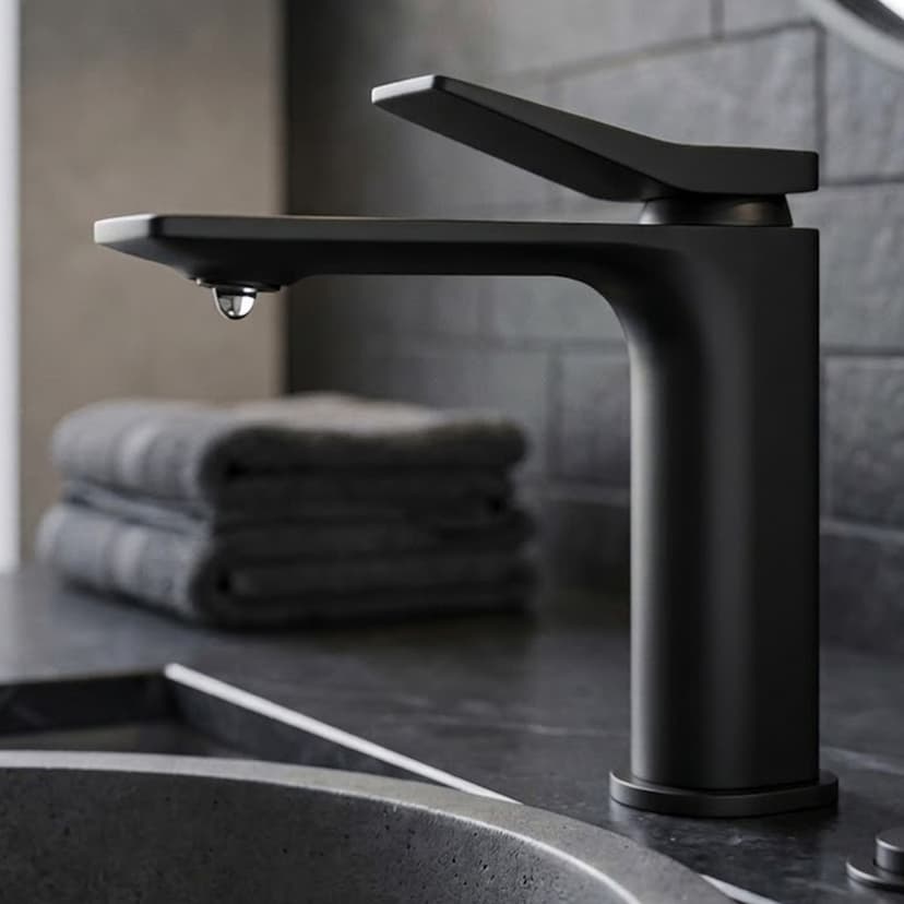 Brass Modern Basin Mixer - Black