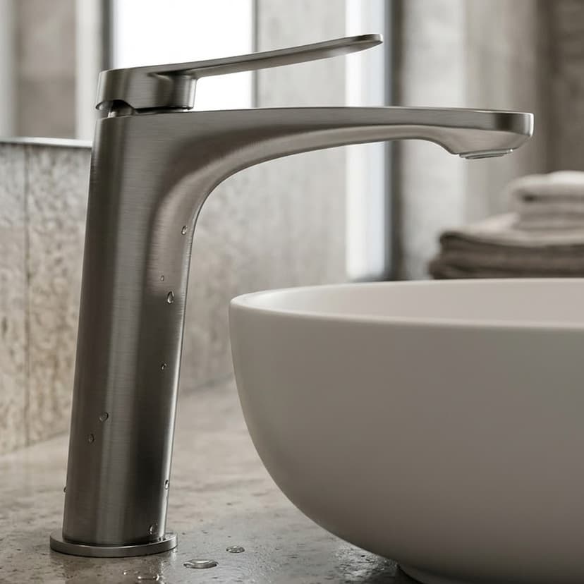 Brass Modern Basin Mixer Grey