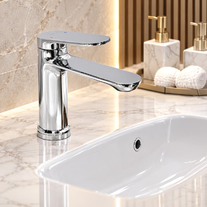 Modern Brass Basin Mixer Chrome