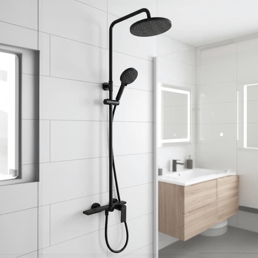 Clear Modern Brass Shower Column
