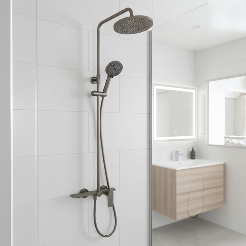 Clear Modern Brass Shower Column