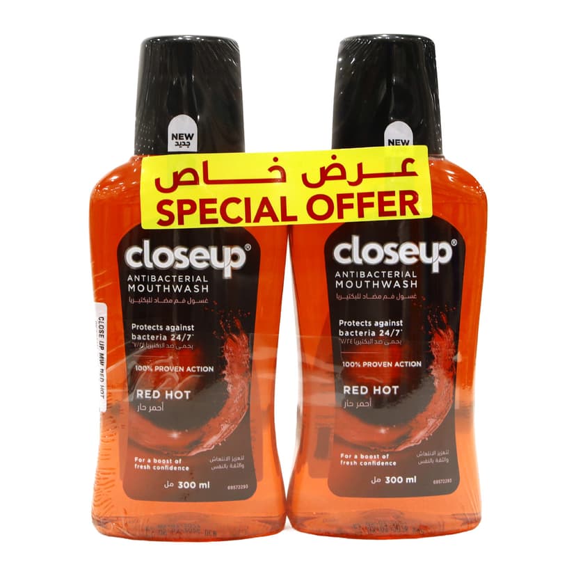Closeup Antibacterial Mouthwash Red Hot 2x300ml