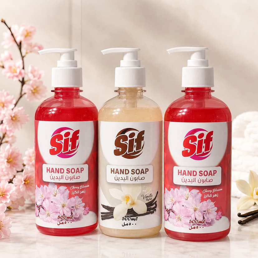 Sif Hand Soap Cherry Blossom, Vanilla, Violet 1x3 500ml