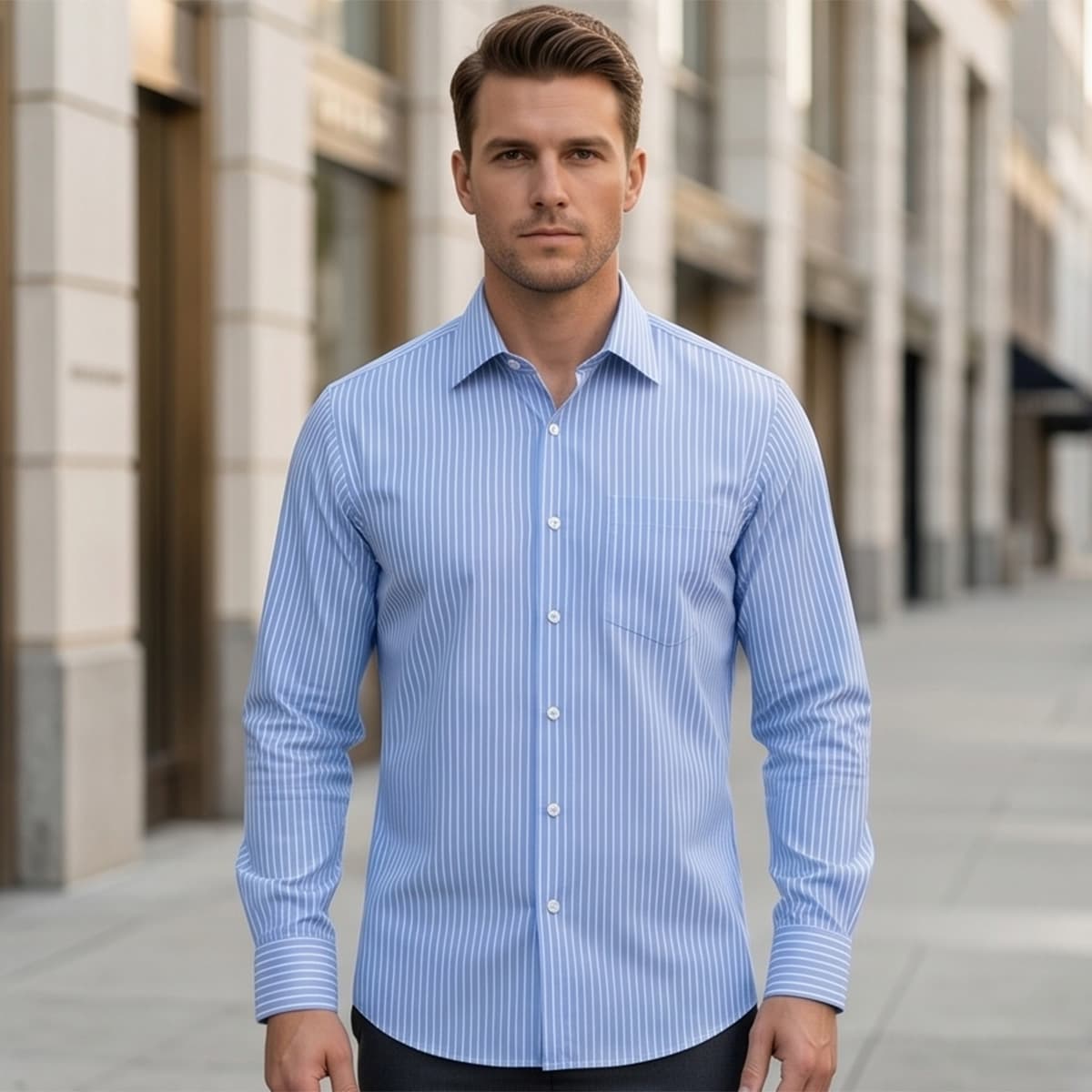 Men Classic Print Formal Shirt