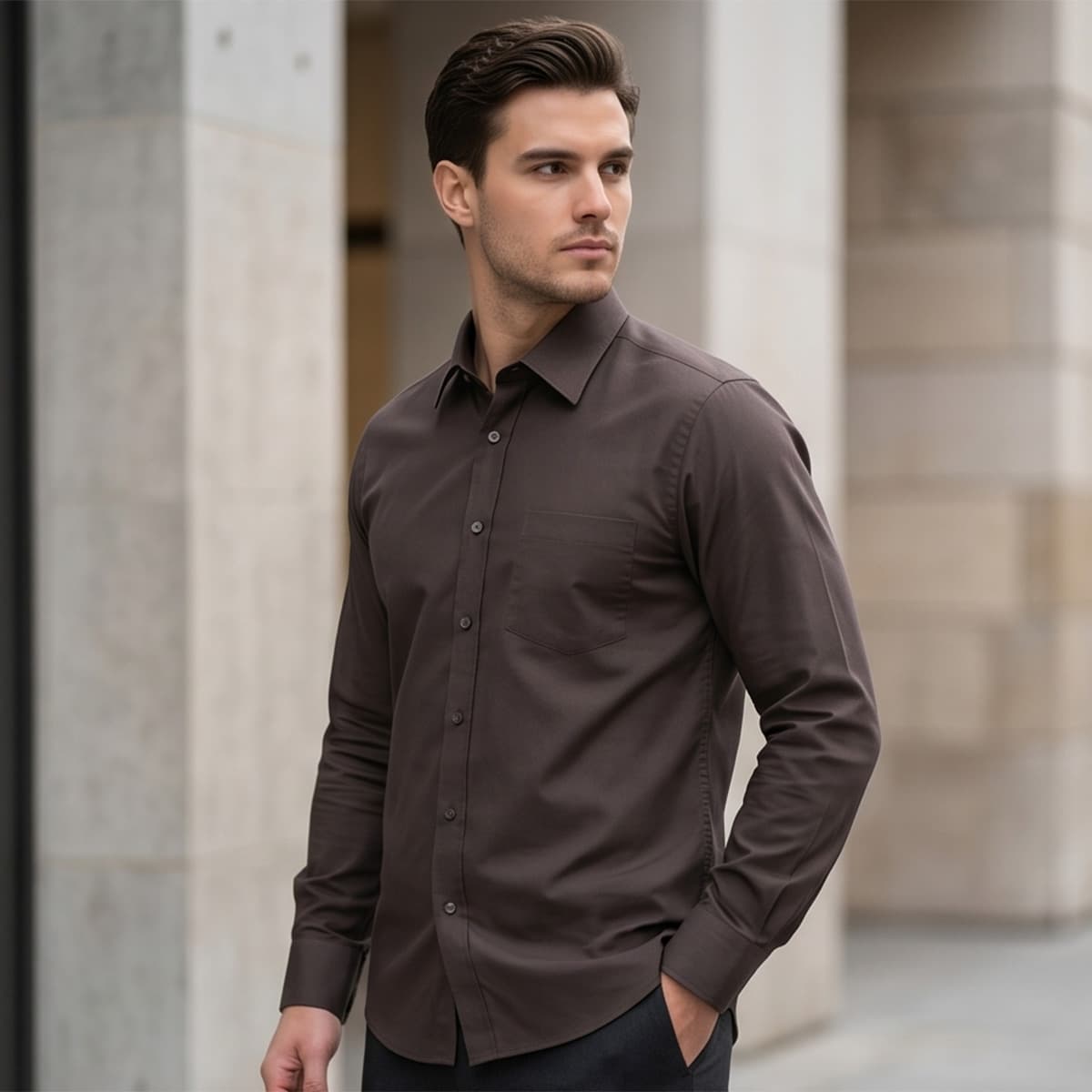 Men Plain Formal Shirt