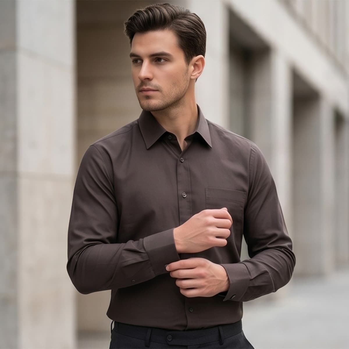 Men Plain Formal Shirt
