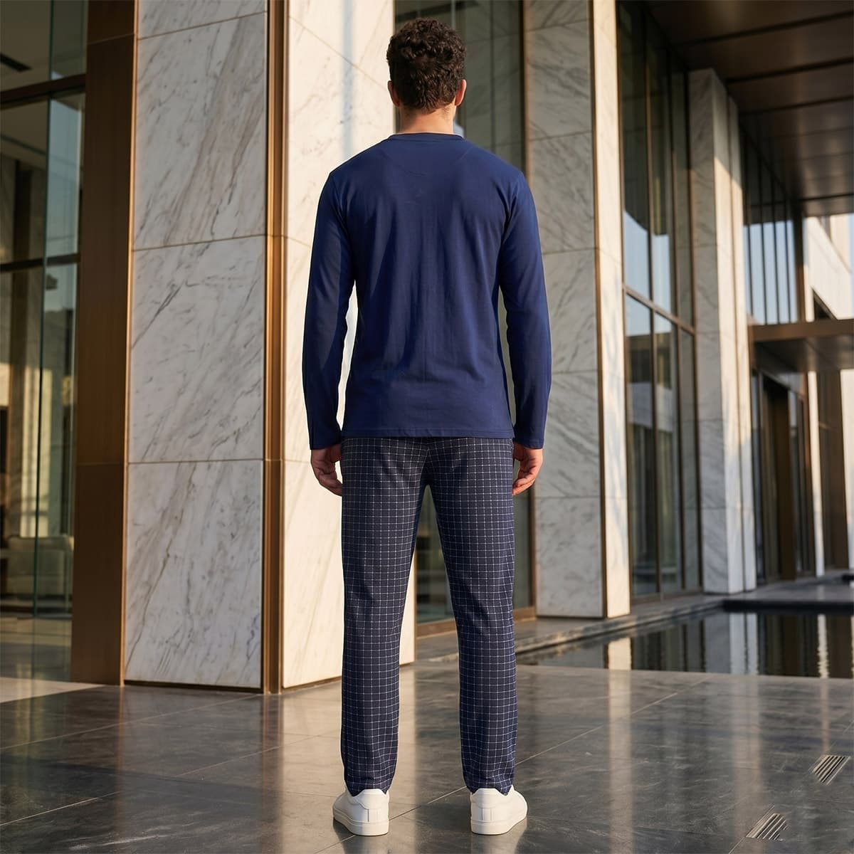 Men Pyjama with Pant Long Sleeve