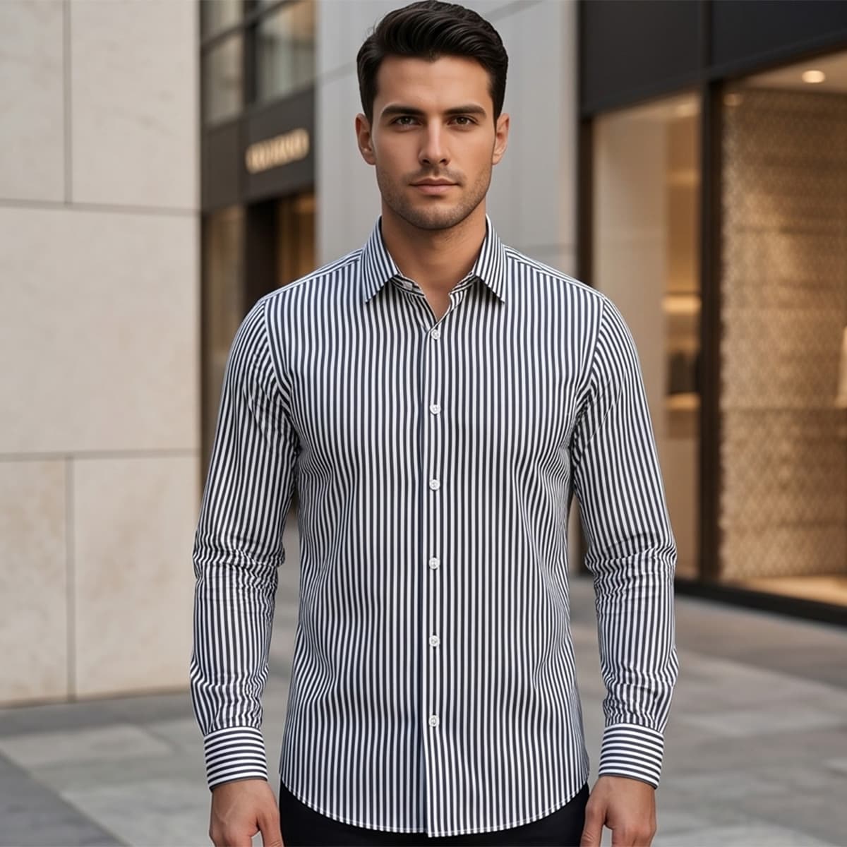 Men Printed Formal Shirt Long Sleeve