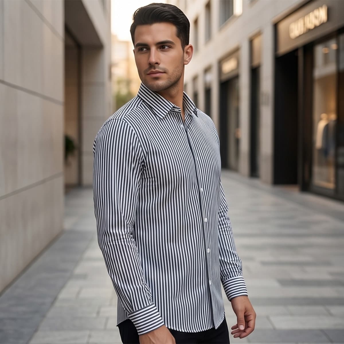 Men Printed Formal Shirt Long Sleeve