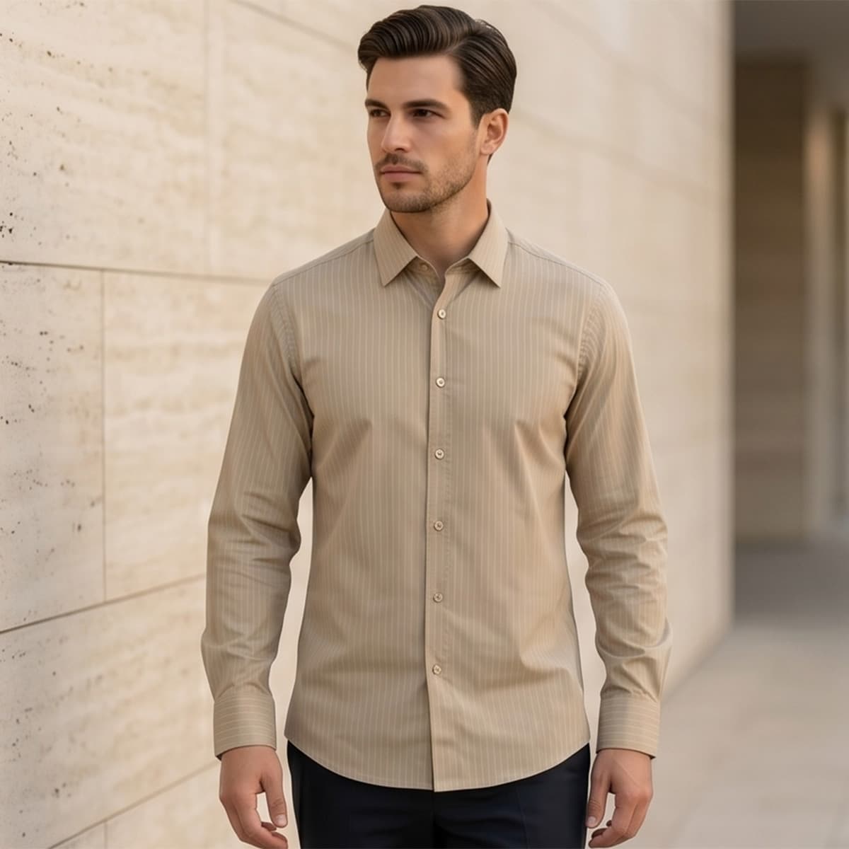 Men Printed Formal Shirt Long Sleeve