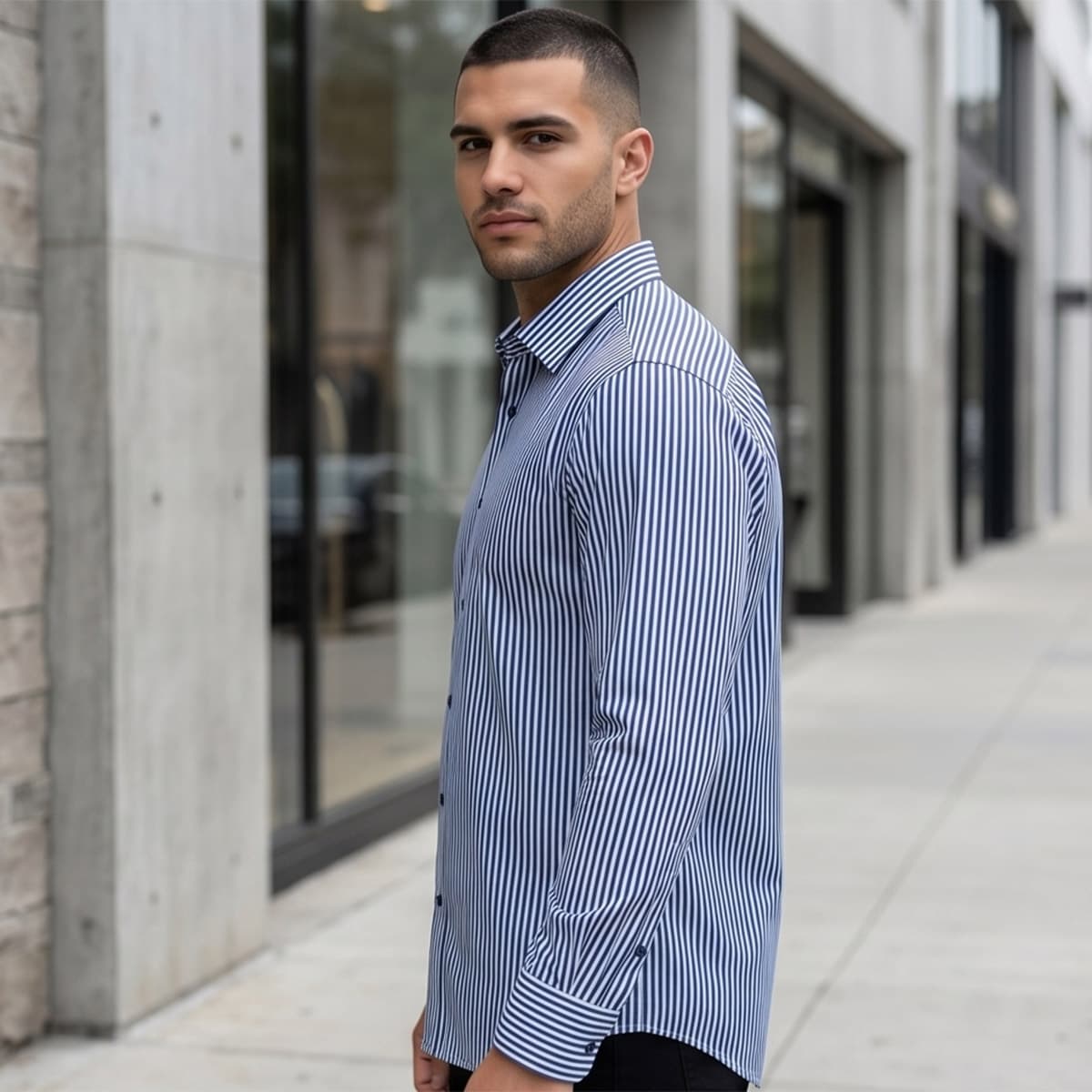 Men Printed Formal Shirt Long Sleeve