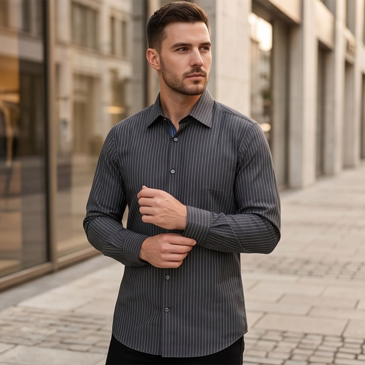 Men Printed Formal Shirt Long Sleeve
