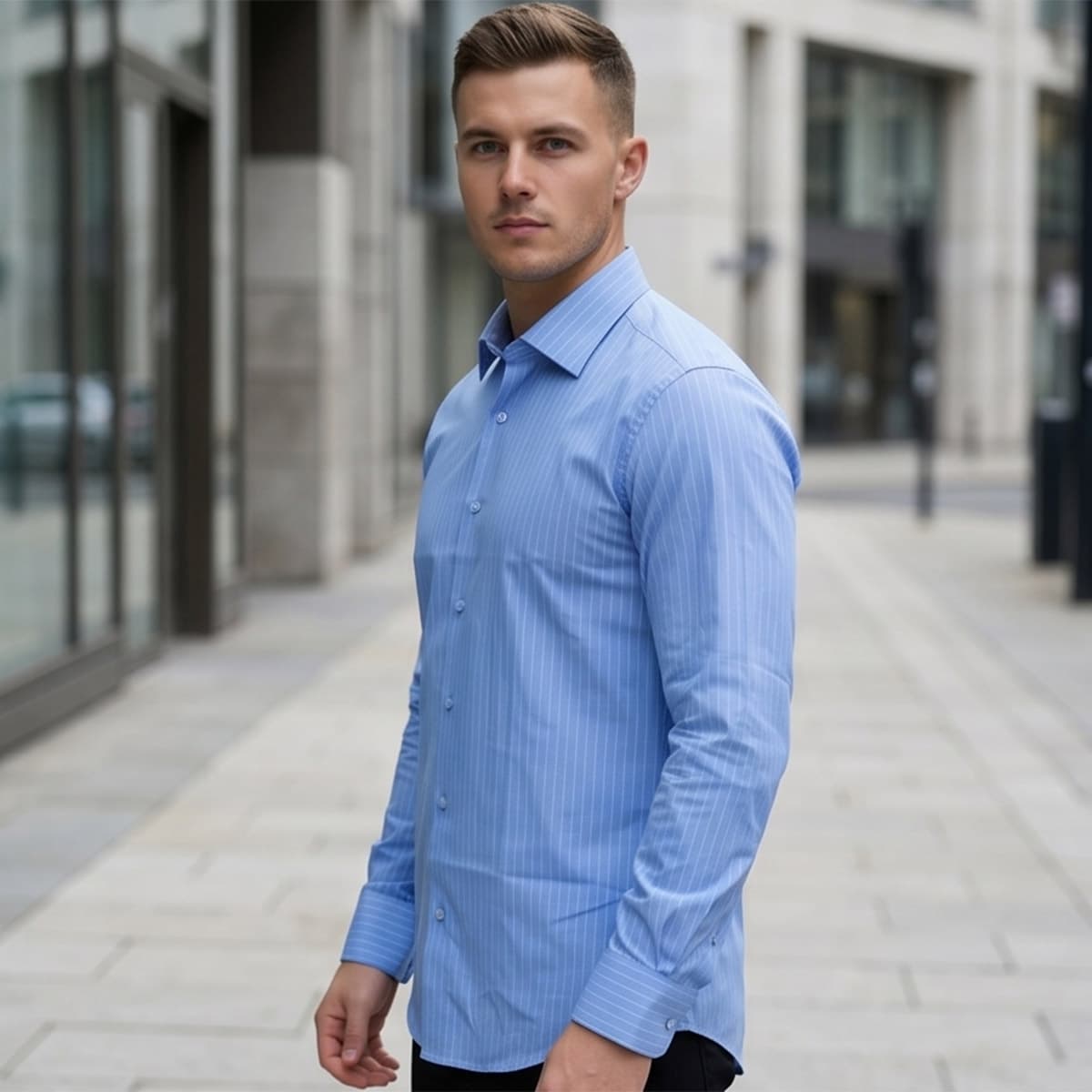 Men Printed Formal Shirt Long Sleeve