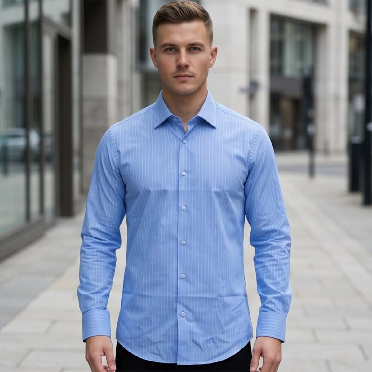 Men Printed Formal Shirt Long Sleeve