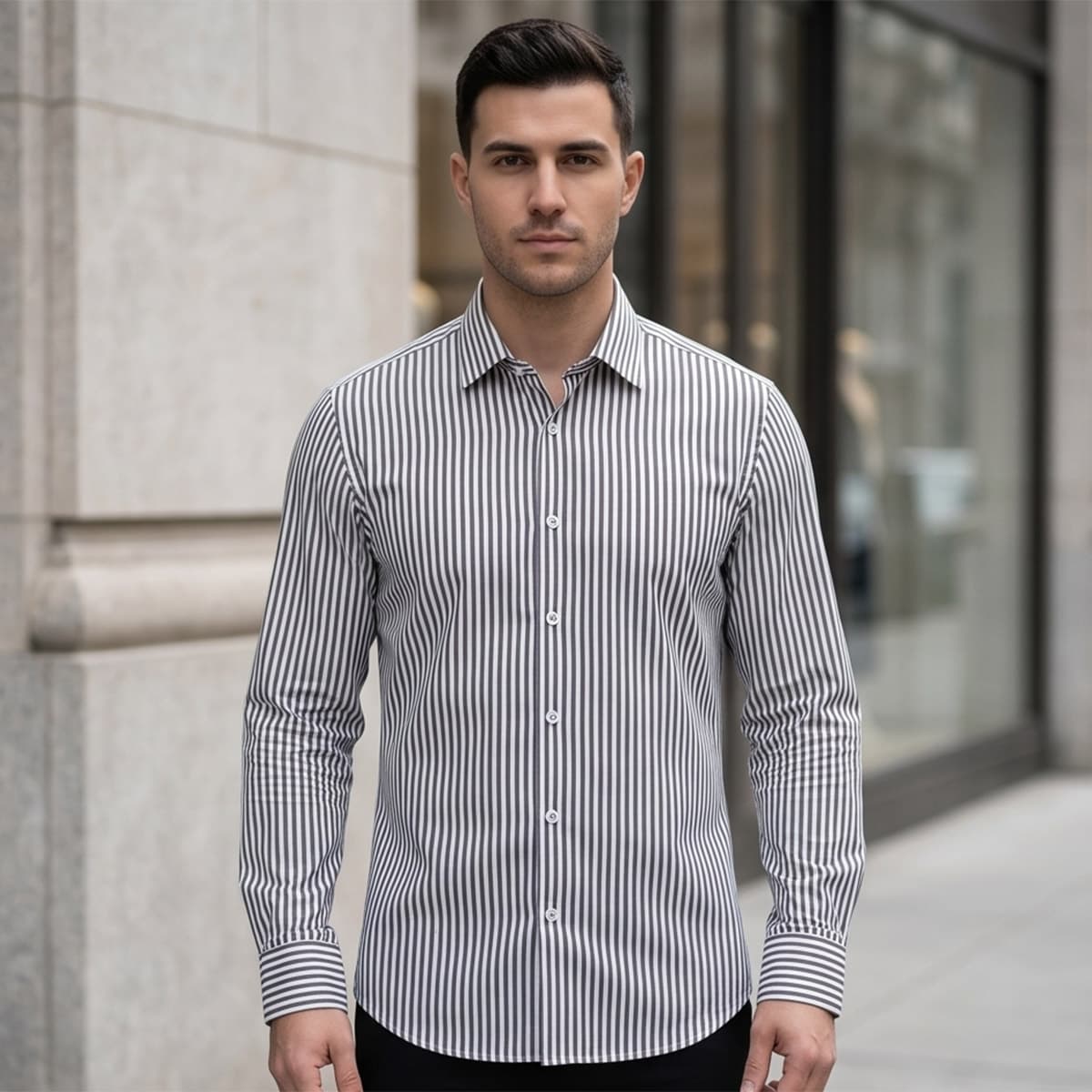 Men Printed Formal Shirt Long Sleeve