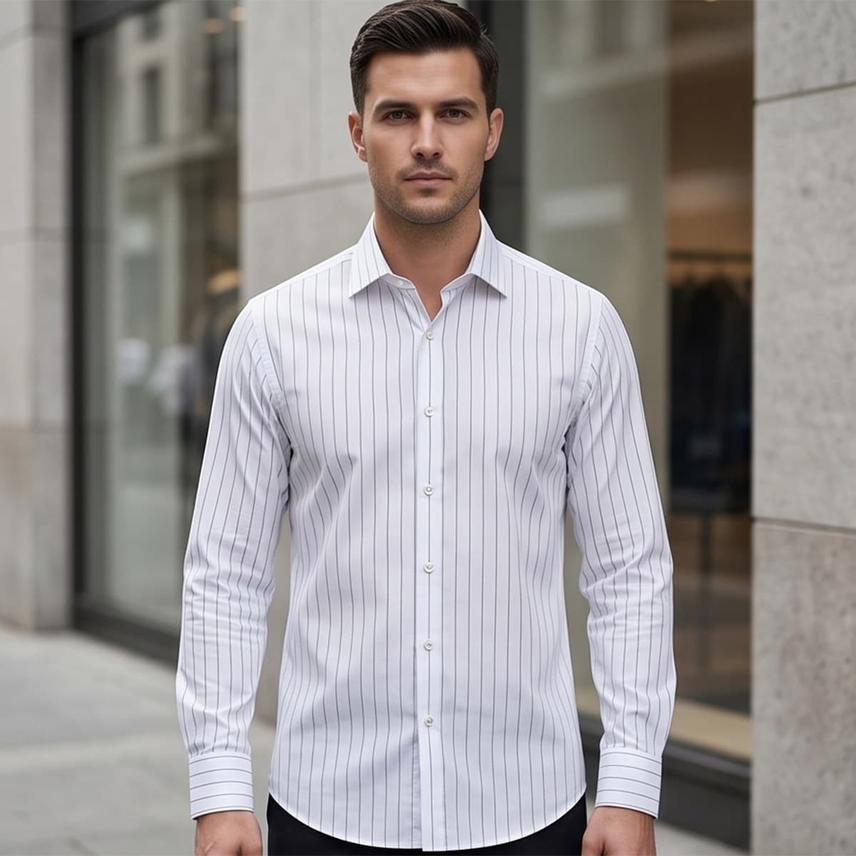 Men Printed Formal Shirt Long Sleeve
