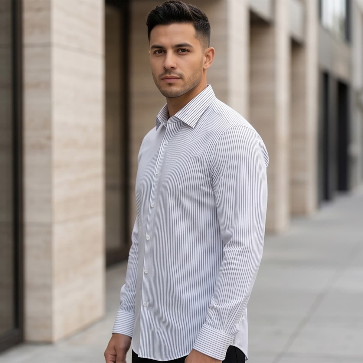 Men Printed Formal Shirt Long Sleeve