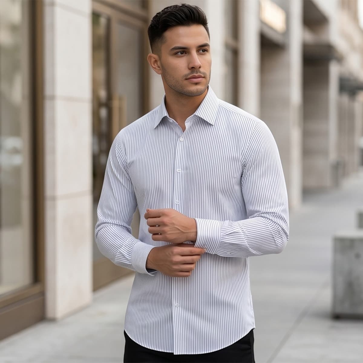 Men Printed Formal Shirt Long Sleeve