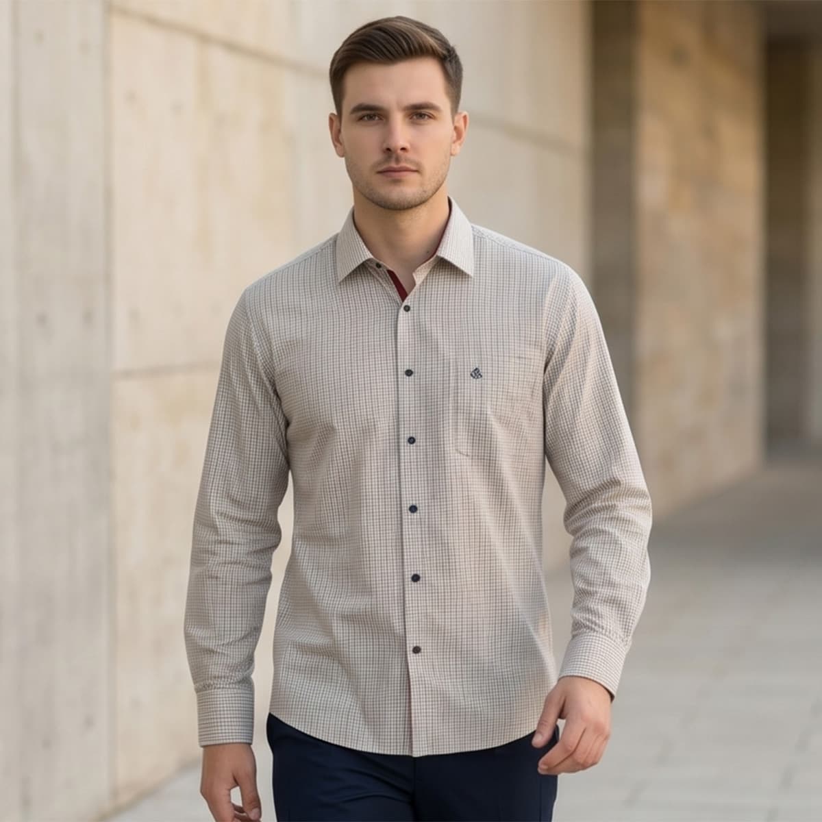 Men Printed Formal Shirt Long Sleeve