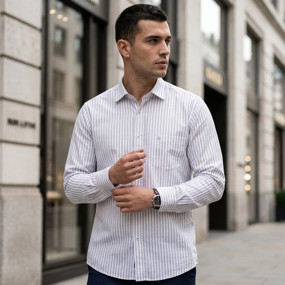Men Printed Formal Shirt Long Sleeve