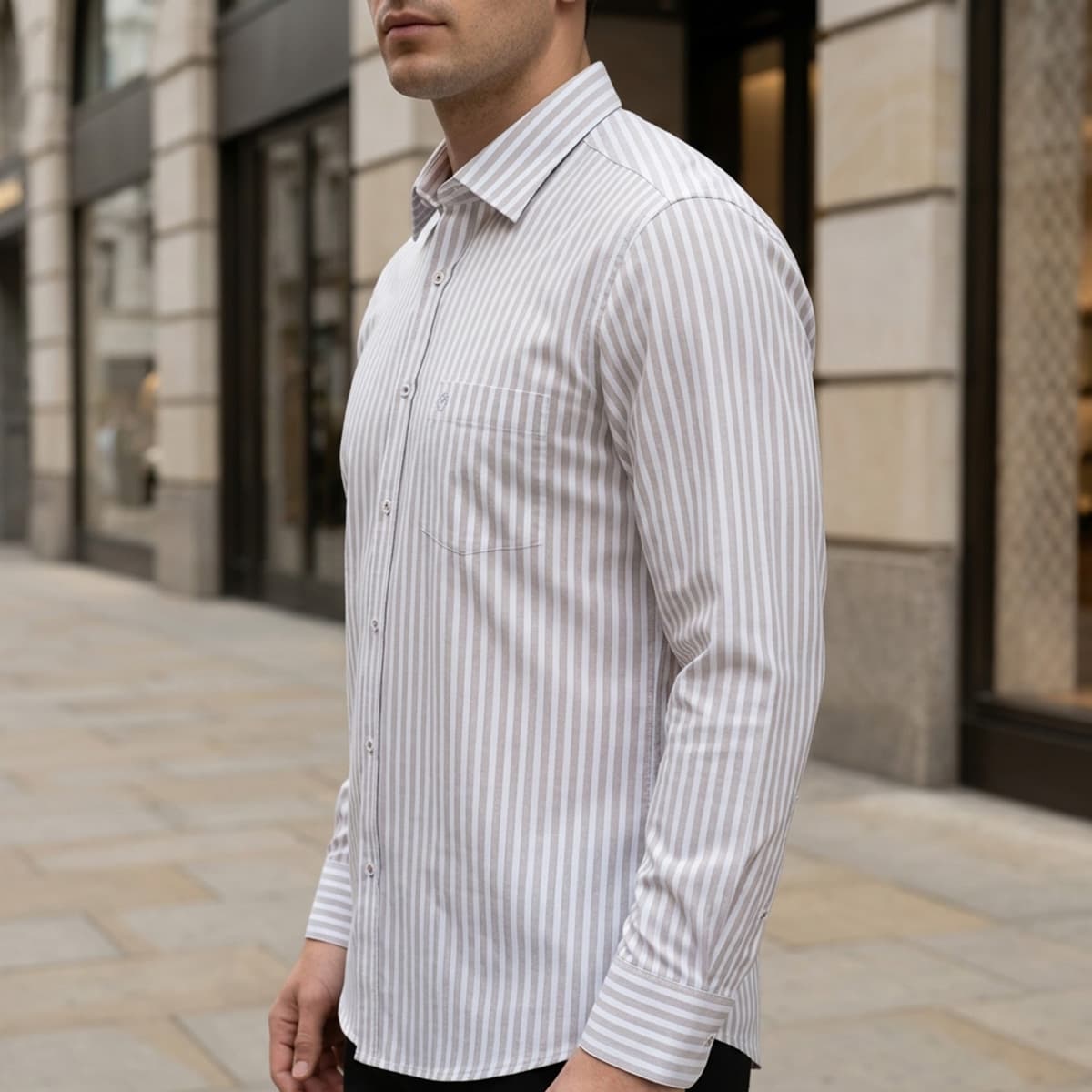 Men Printed Formal Shirt Long Sleeve