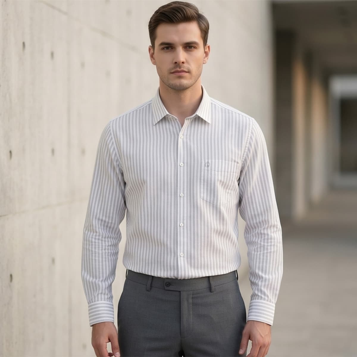 Men Printed Formal Shirt Long Sleeve