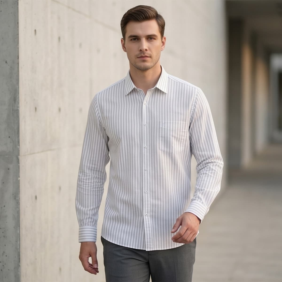 Men Printed Formal Shirt Long Sleeve