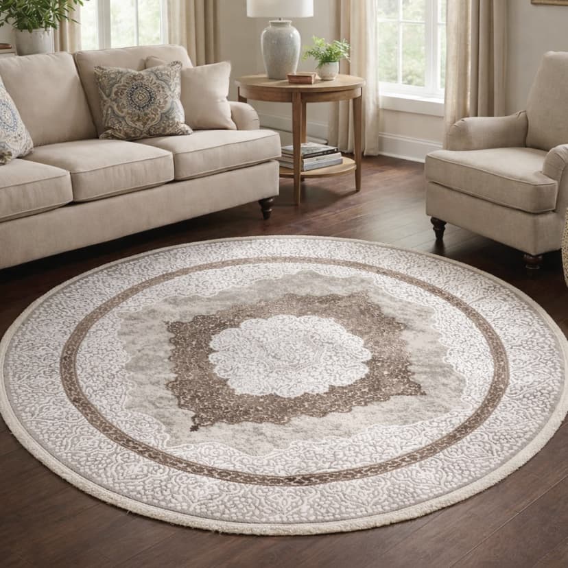 Allures Cream Beige Carpet 120x120cm