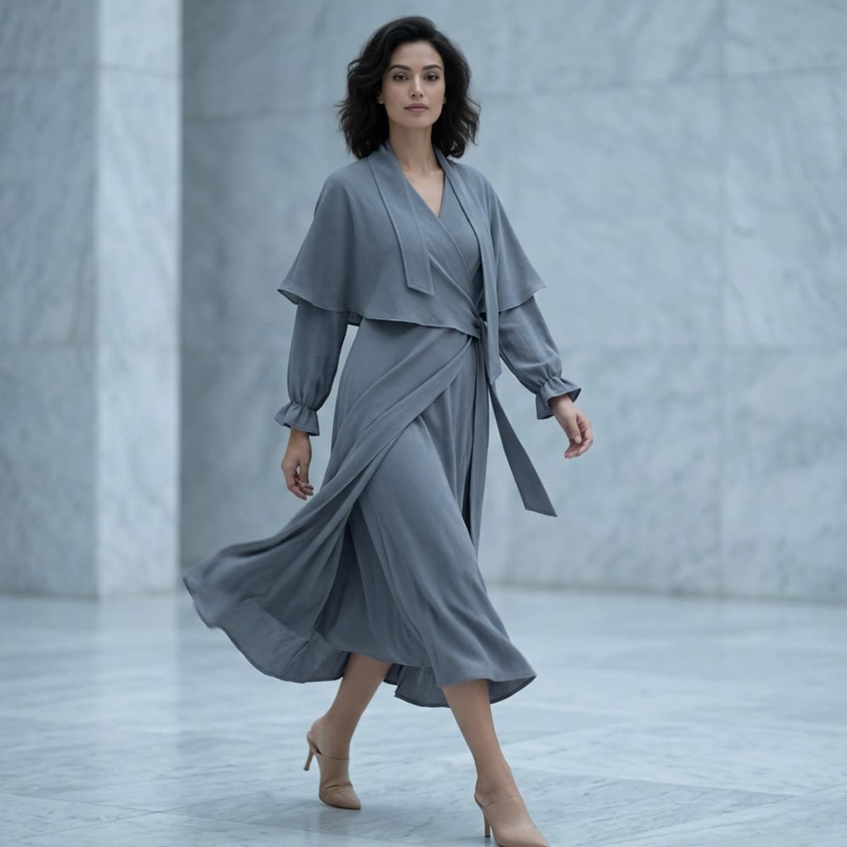 Ladies Long Dress - 2 Piece Set