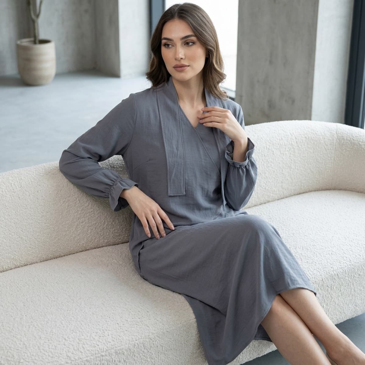 Ladies Long Dress - 2 Piece Set