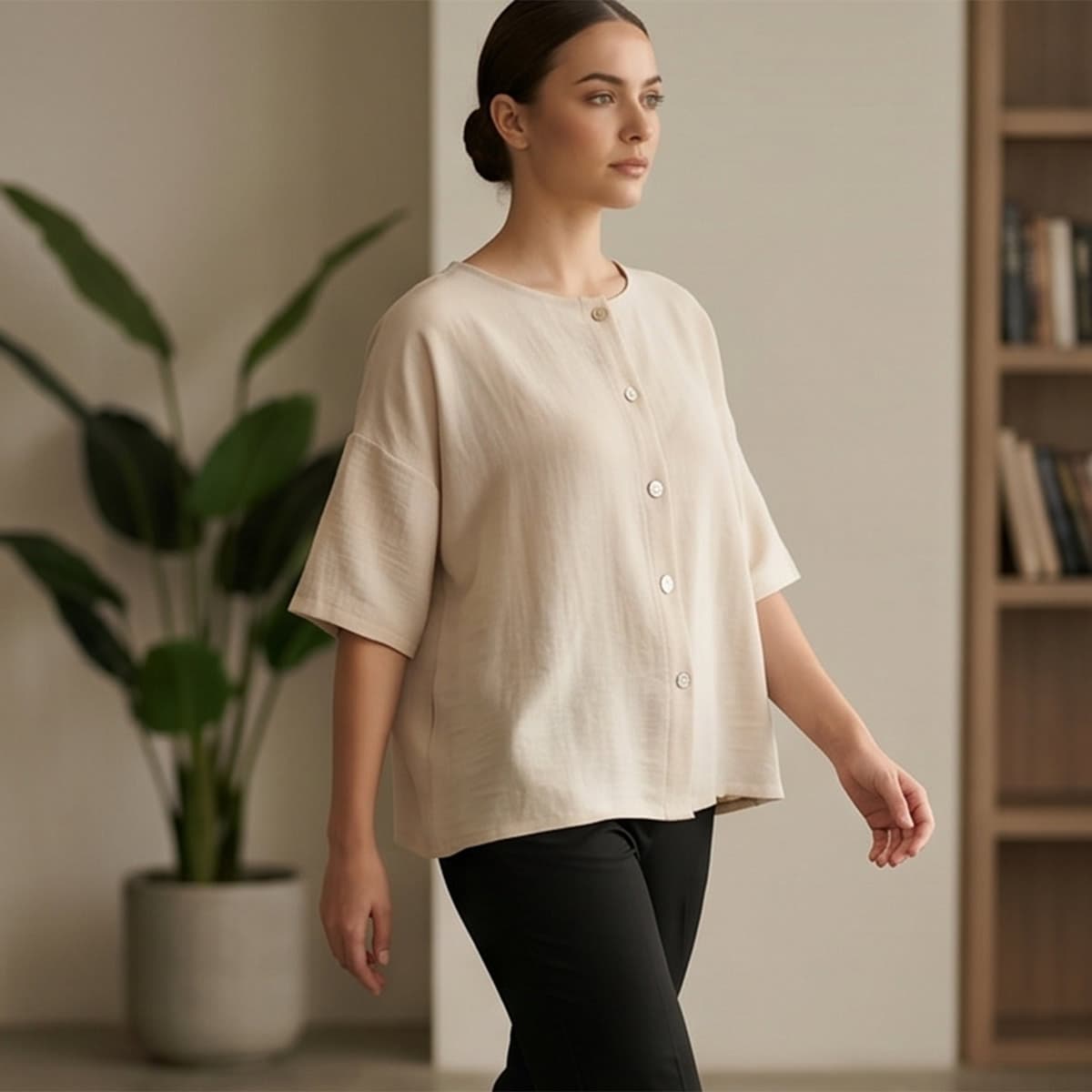 Ladies Short Sleeve Blouse