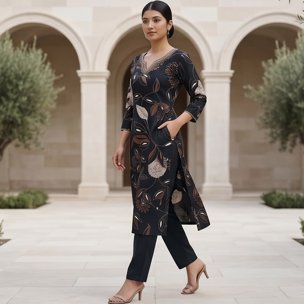 Ready Made Chiffon Ankle Length Set 3 Piece