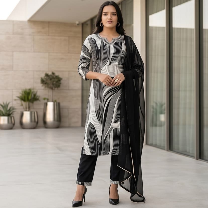 Ready Made Chiffon Ankle Length Set 3 Piece