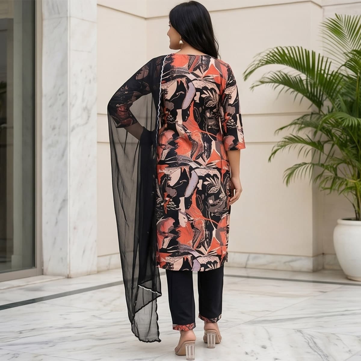 Ready Made Chiffon Ankle Length Set 3 Piece