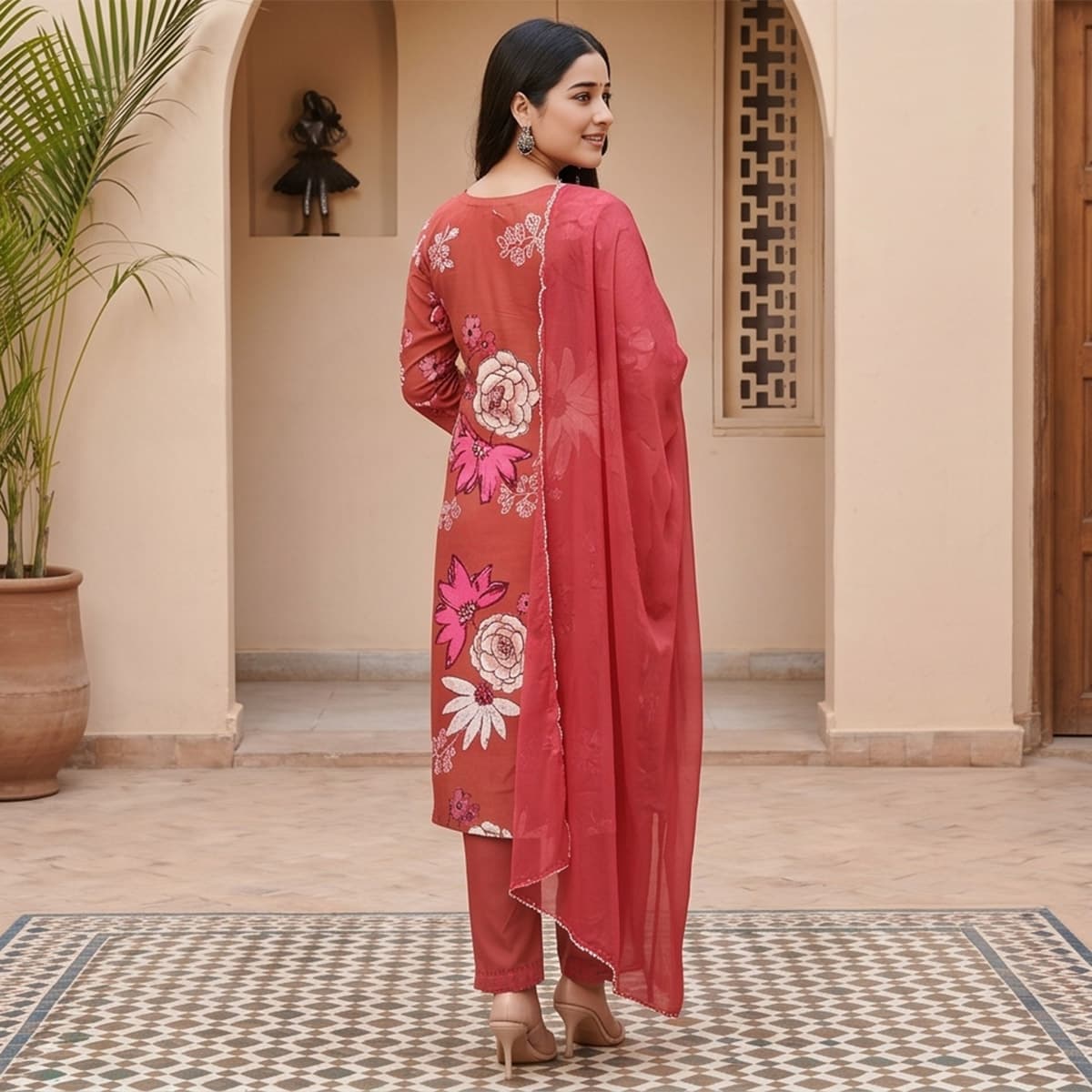 Ready Made Chiffon Ankle Length Set 3 Piece