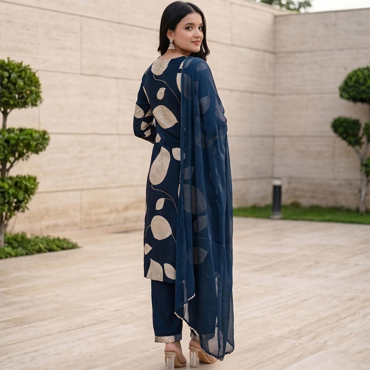 Ready Made Lawn Knee Length Set 3 Piece