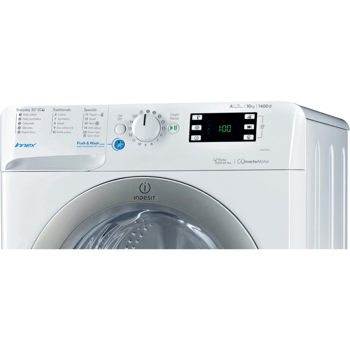 Indesit Front Load Washing Machine -  BWE-101484XWSSSGCC